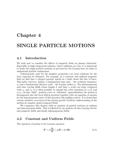 Single Particle Motions Pdf Tokamak Magnetic Field