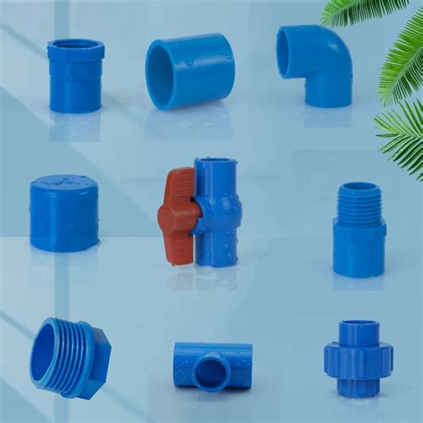 PVC Blue Fittings 1 2 To 1 Elbow Tee Coupling Male Adaptor Female