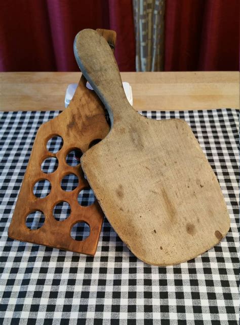 Primitive Wooden Bread Paddle Primitive Paddle With Holes Vintage