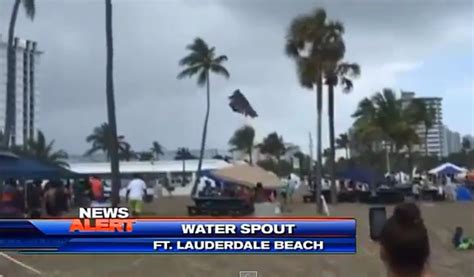 Waterspout Hits Florida Beach Tosses Bounce House [video]