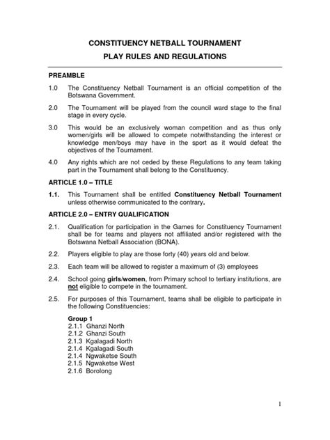 Netball Tournament Rules | PDF | Referee | Social Institutions