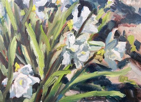 White Daffodils Painting by Susan Elizabeth Jones | Fine Art America