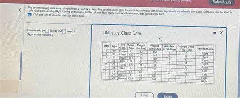 Solved Submit Quiz The Accompanying Data Were Collected From A