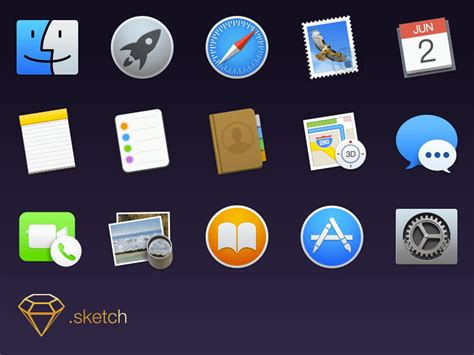 Os X Yosemite Icons Sketch File Sketch Vector Uidownload