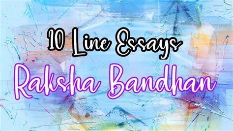 Lines On Raksha Bandhan In English Short Note On Raksha Bandhan