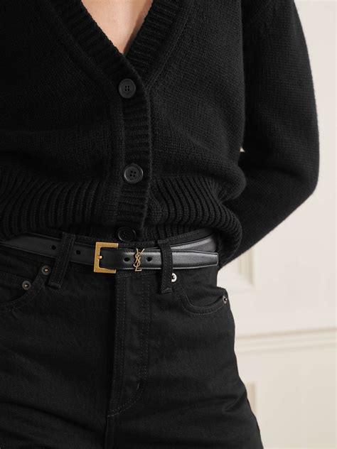 SAINT LAURENT Cassandre Leather Belt NET A PORTER