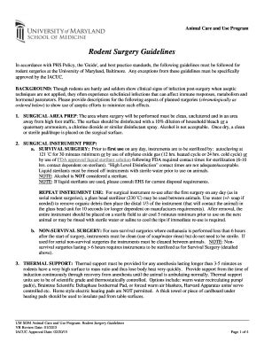 Fillable Online Rodent Surgery Guidelines Fax Email Print PdfFiller