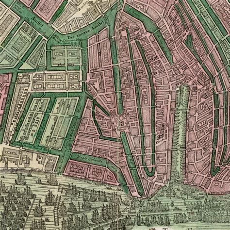 Old Map Of Amsterdam 1730 Antique Map City Plan Rare Map Etsy