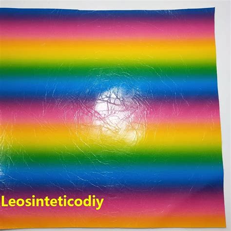 1 PC 21X29 CM Synthetische Letaher Cuero Sintetico Regenboog Stof Leer