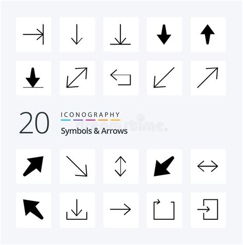 20 Symbols Arrows Solid Glyph Icon Pack Like Corner Down Finish Bottom