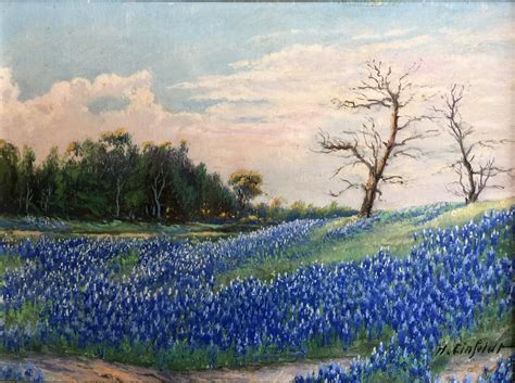 Henry Einfeldt Landscape Bluebonnets 996 Texas Art Vintage