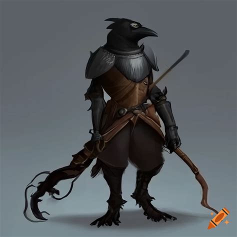 Anthropomorphic Crow With A Hunting Bow