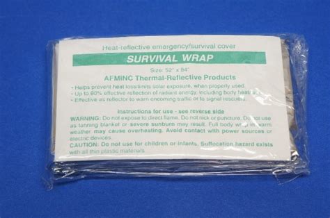 Survival Wrap Size 52in X 84in Afminc Thermal Reflective Products