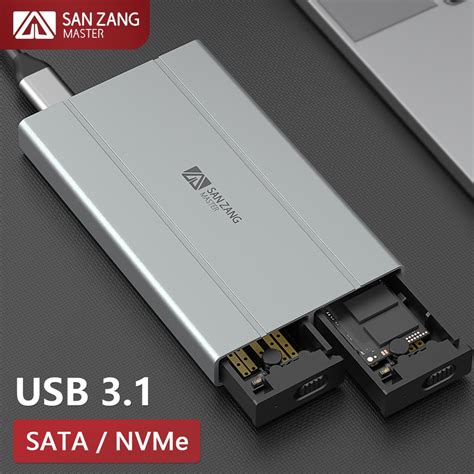 Sanzang Dual Protocols M2 Sata Nvme Ssd Case Usb A 3 0 Type C External