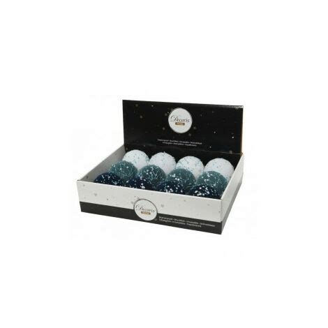 Bola De Navidad Cristal White Blue Velvet Pearls Surtido Cm Ud