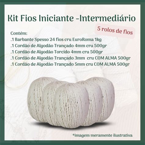 Kit Fios Iniciante Intermediário Nobis Macramê Acessórios E Cordões