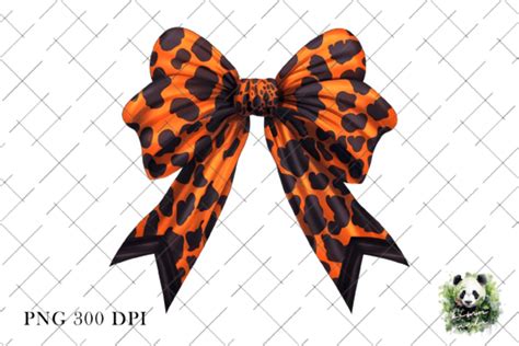 Retro Halloween Coquette Leopard Bow PNG Graphic By Kima Panda