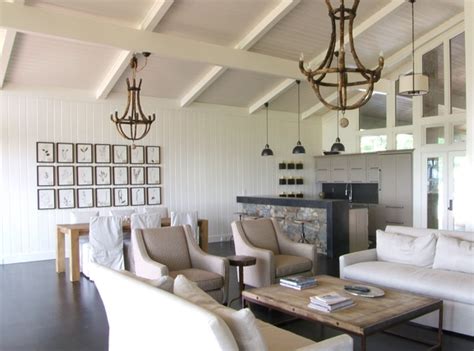 Chandelier In Vaulted Living Room Baci Living Room