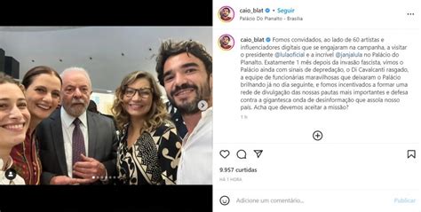 Foto postada por Caio Blat dá impressão de Lula ter recuperado dedo