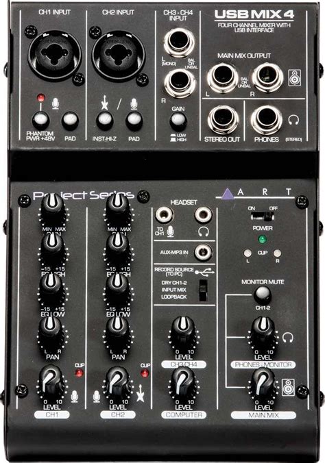 Art Pro Audio Channel Usb Recording Mixer Long Mcquade