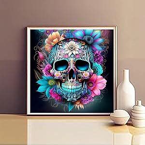 Amazon Igoodom Skull Flower Diamond Painting Kits For Adults