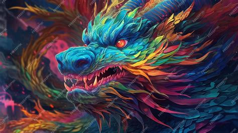 Premium AI Image | colorful dragon illustration