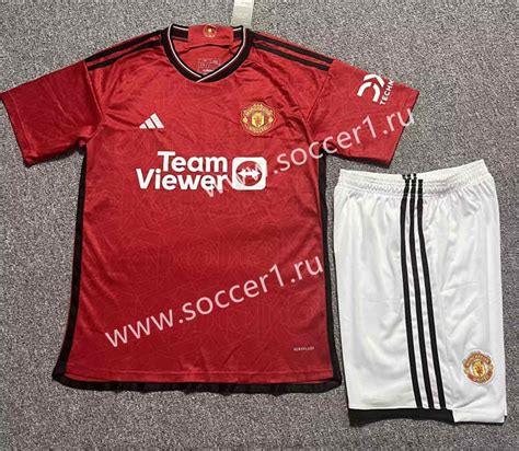 2023 2024 Manchester United Home Red Soccer Uniform 718 Manchester United