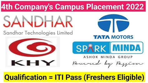 Spark Minda Other Companys Campus Placement Iti Jobs