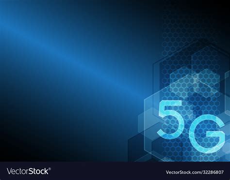 5g Technology Abstract Hexagonal Background Vector Image