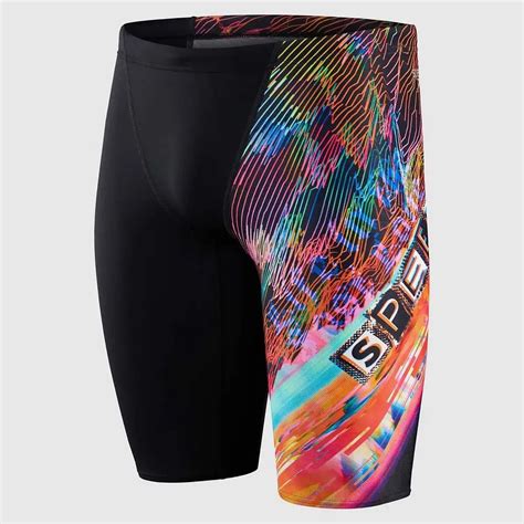 Speedo Glitche V Cut Placement Jammer Black Swiminn