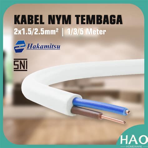 Jual Per Meter Kabel NYM 2 X 1 5mm 2 5mm Kabel Listrik Tembaga