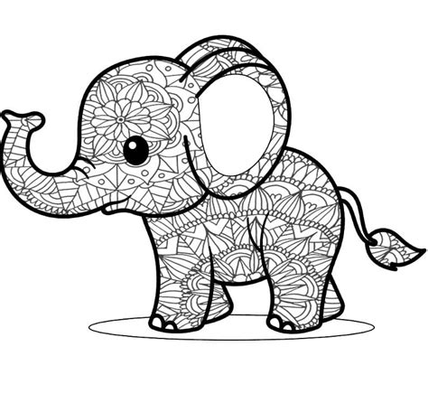 Dibujos De Mandala De Elefante F Cil Para Colorear Para Colorear