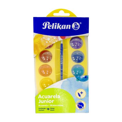 Acuarelas En Patilla Junior Con Pincel Gratis Pelikan X Colores Aki