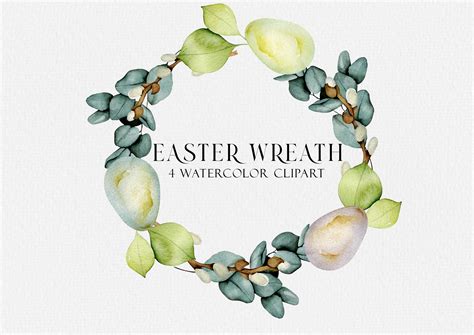 Watercolor Easter Wreath Clipart Spring Graphic By Simple Art