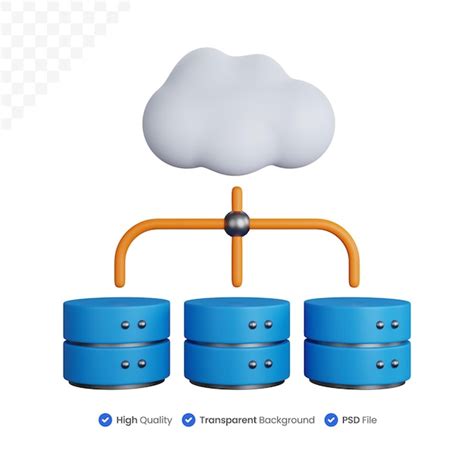 Ilustración 3d Base De Datos En La Nube Archivo Psd Premium