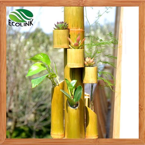 Natural Bamboo Flower Vase Bamboo Combination Pot Flower Pot And