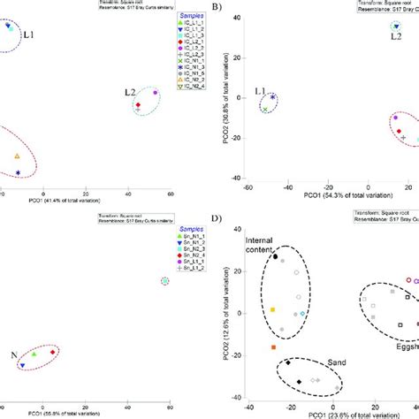 Principal Coordinates Analysis Pcoa Plot Of Ic A Es B And Sn Download Scientific