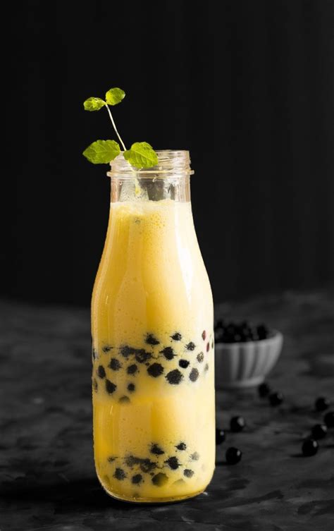 Mango Boba Smoothie Recipe Is Made With Fresh Mango Yogurt And Boba