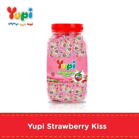 Jual Permen Yupi Strawberry Kiss Jar Shopee Indonesia