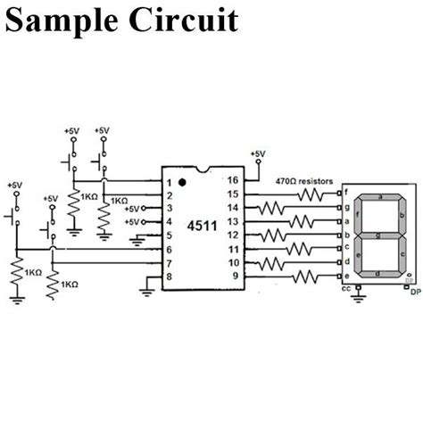 HCF4511BE, 4511 BCD to 7 Segment Latch/Decoder/Drivers