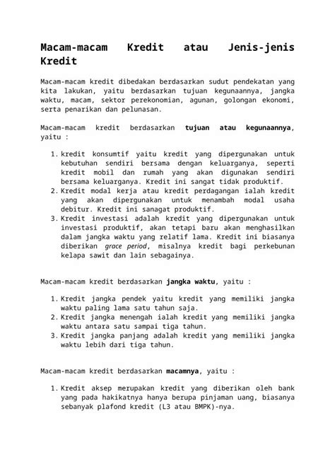 Docx Jenis Jenis Pinjaman Dokumen Tips