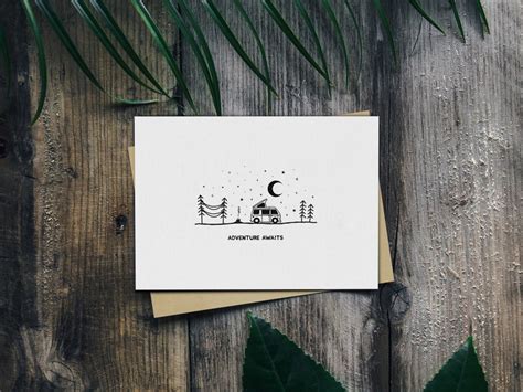 Personalised Camping Card Adventure Awaits Custom Travel Couple Goals Card Adventure Quote ...