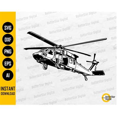 Black Hawk Helicopter SVG Army Military Decal Sticker Grap Inspire