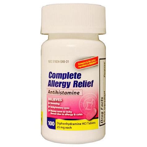 Diphenhydramine HCI 25mg Allergy Relief Antihistamine 100 Caplets — Mountainside Medical Equipment