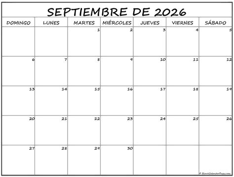 Septiembre De 2026 Calendario Gratis Calendario Septiembre