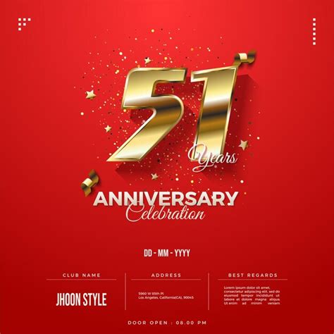 Premium Vector | 51st birthday party.