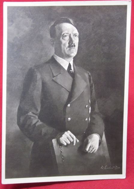 Stewarts Military Antiques German Wwii Postcard Hitler Painting