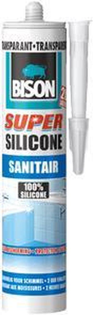 Kit à mastic silicone Super pour sanitaires Bison 310 ml bol