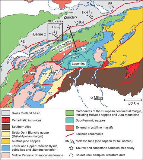 Simplified Tectonic Map Of The Central Alps After Schmid Et Al