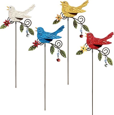 Amazon 1 4 Pack Birds Metal Decorative Garden Stakes 14 7 Inch